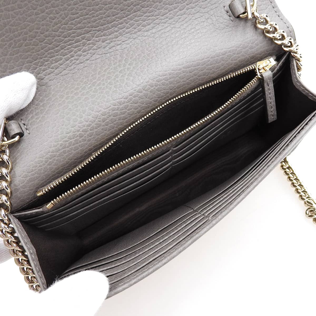 グッチ GUCCI インターロッキング チェーンウォレット ななめ掛け