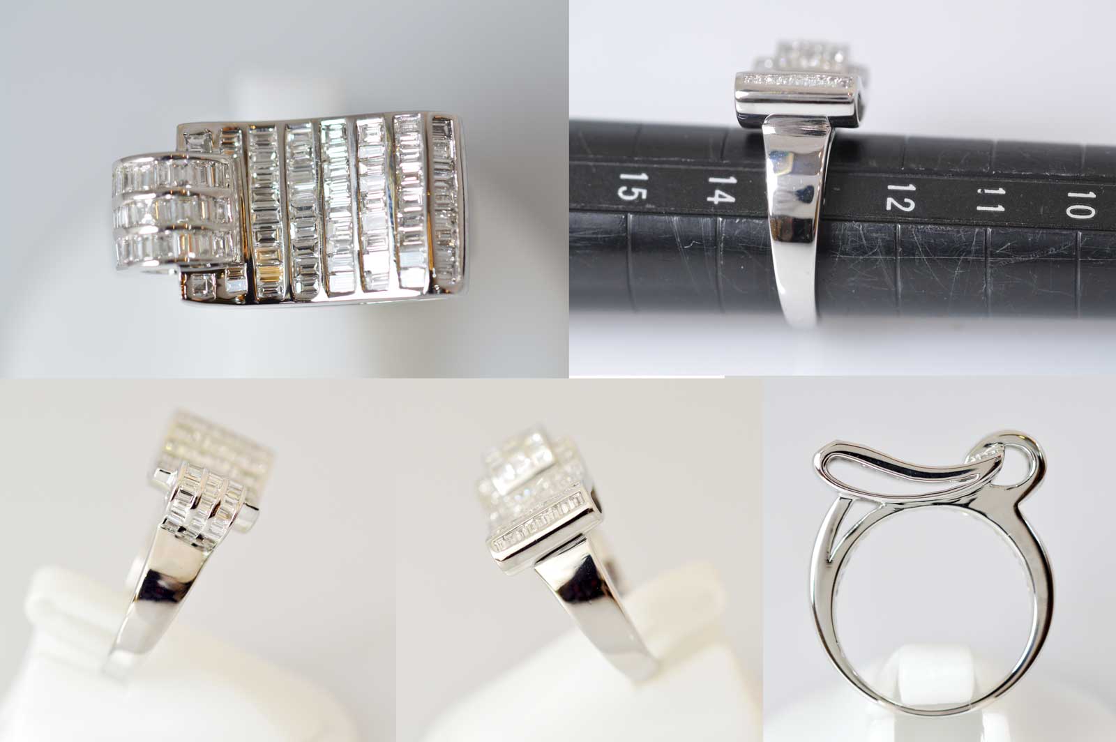 ジュエリー ノンブランド Ｋ18ＷＧ ホワイトゴールド ダイヤ1.27ct テーパーカット 13号 レディース ノンブランドジュエリー 6697
