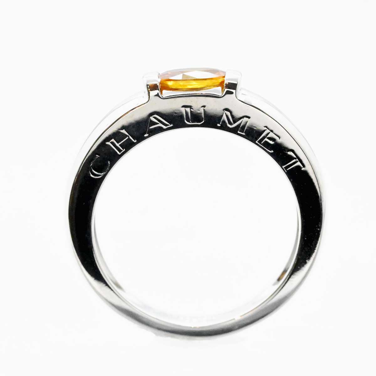 ショーメ CHAUMET 750WG ホワイトゴールド シトリン ジョイアリング １１号 レディース 3056