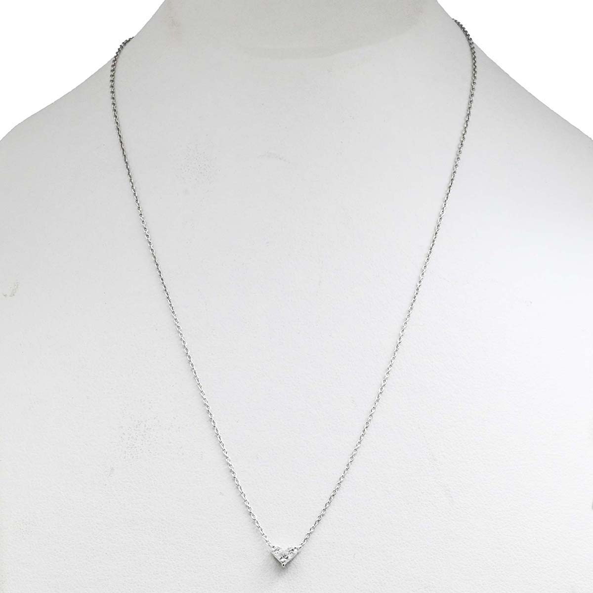 スタージュエリー STAR JEWELRY K18WG ホワイトゴールド ダイヤ0.15ct ハート ネックレス レディース  3562