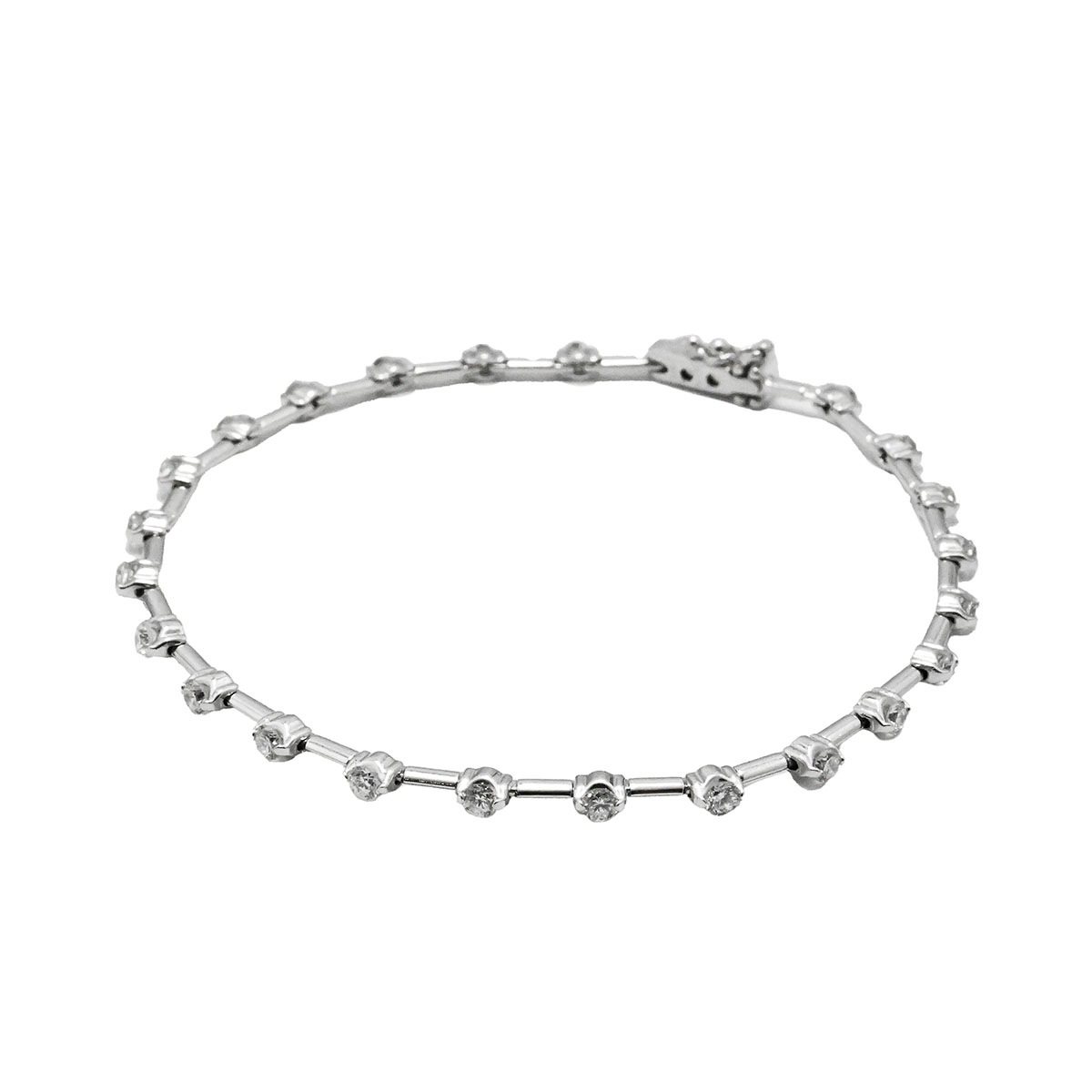 デビアス De Beers 750ＷG ホワイトゴールド ダイヤ1.25ct ブレスレットレディース  3661