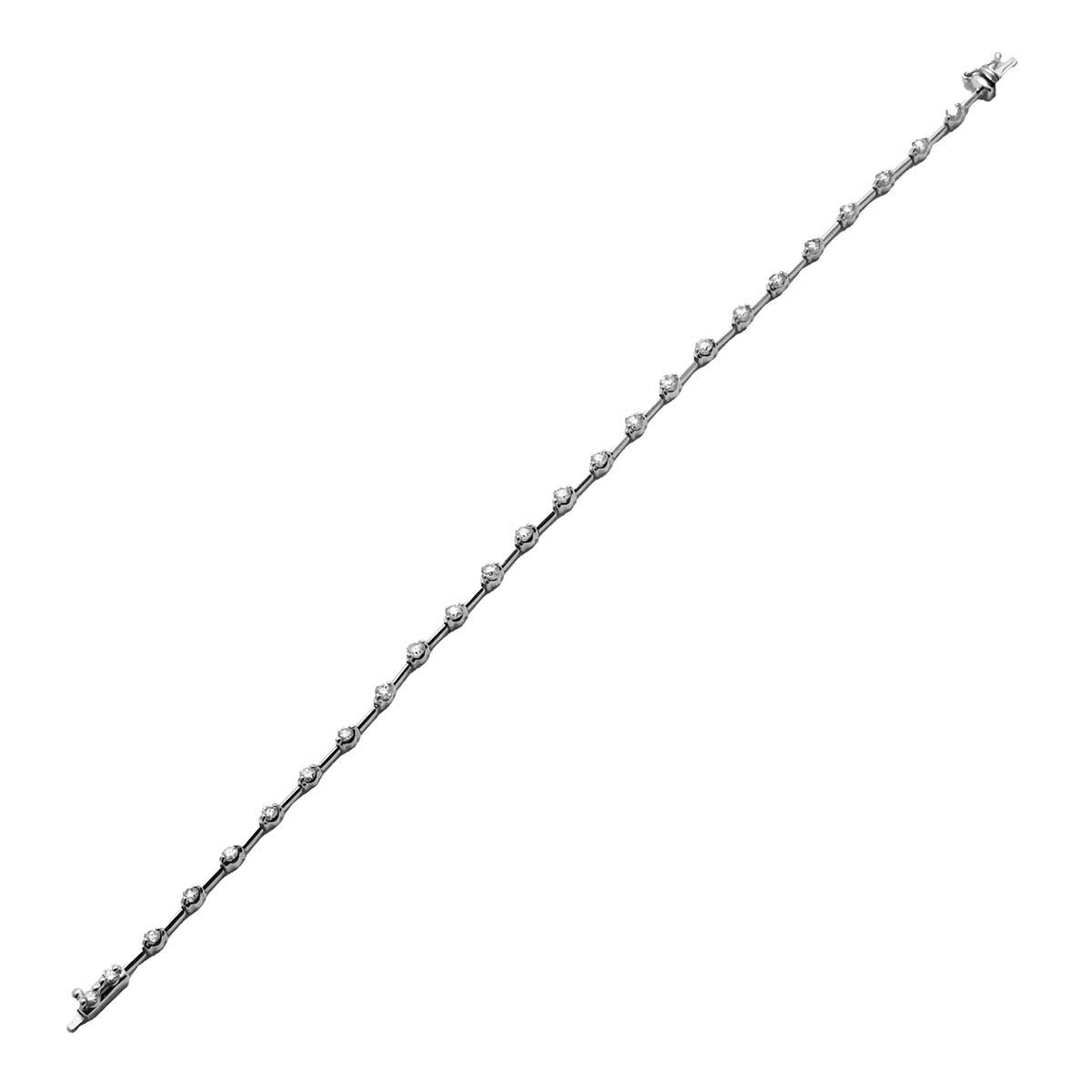 デビアス De Beers 750ＷG ホワイトゴールド ダイヤ1.25ct ブレスレットレディース  3661
