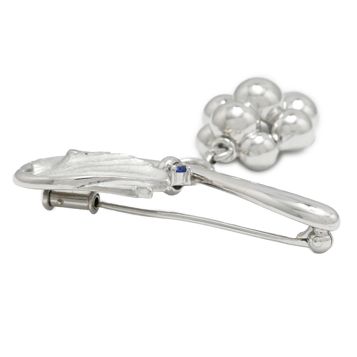 イシカワノブコ 石川暢子 Pt900 プラチナ サファイア ぶどう 葡萄 リーフ ブローチ ブローチ ペンダントトップ レディース メンズ  3866