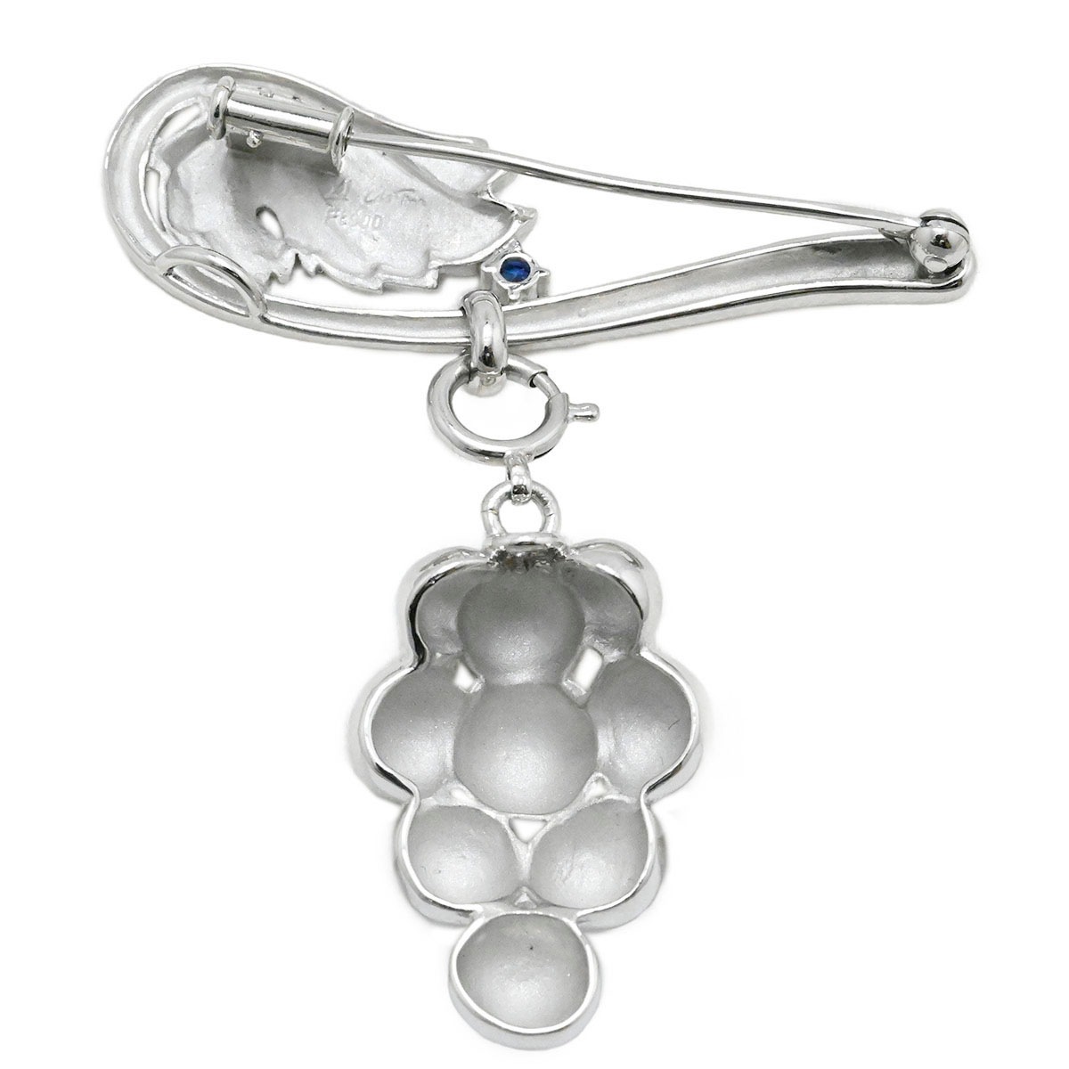 イシカワノブコ 石川暢子 Pt900 プラチナ サファイア ぶどう 葡萄 リーフ ブローチ ブローチ ペンダントトップ レディース メンズ  3866