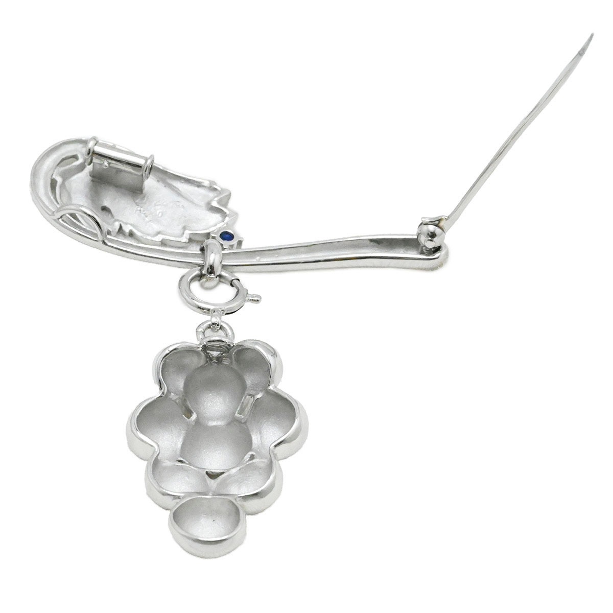 イシカワノブコ 石川暢子 Pt900 プラチナ サファイア ぶどう 葡萄 リーフ ブローチ ブローチ ペンダントトップ レディース メンズ  3866