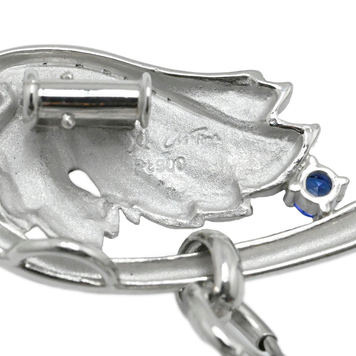 イシカワノブコ 石川暢子 Pt900 プラチナ サファイア ぶどう 葡萄 リーフ ブローチ ブローチ ペンダントトップ レディース メンズ  3866