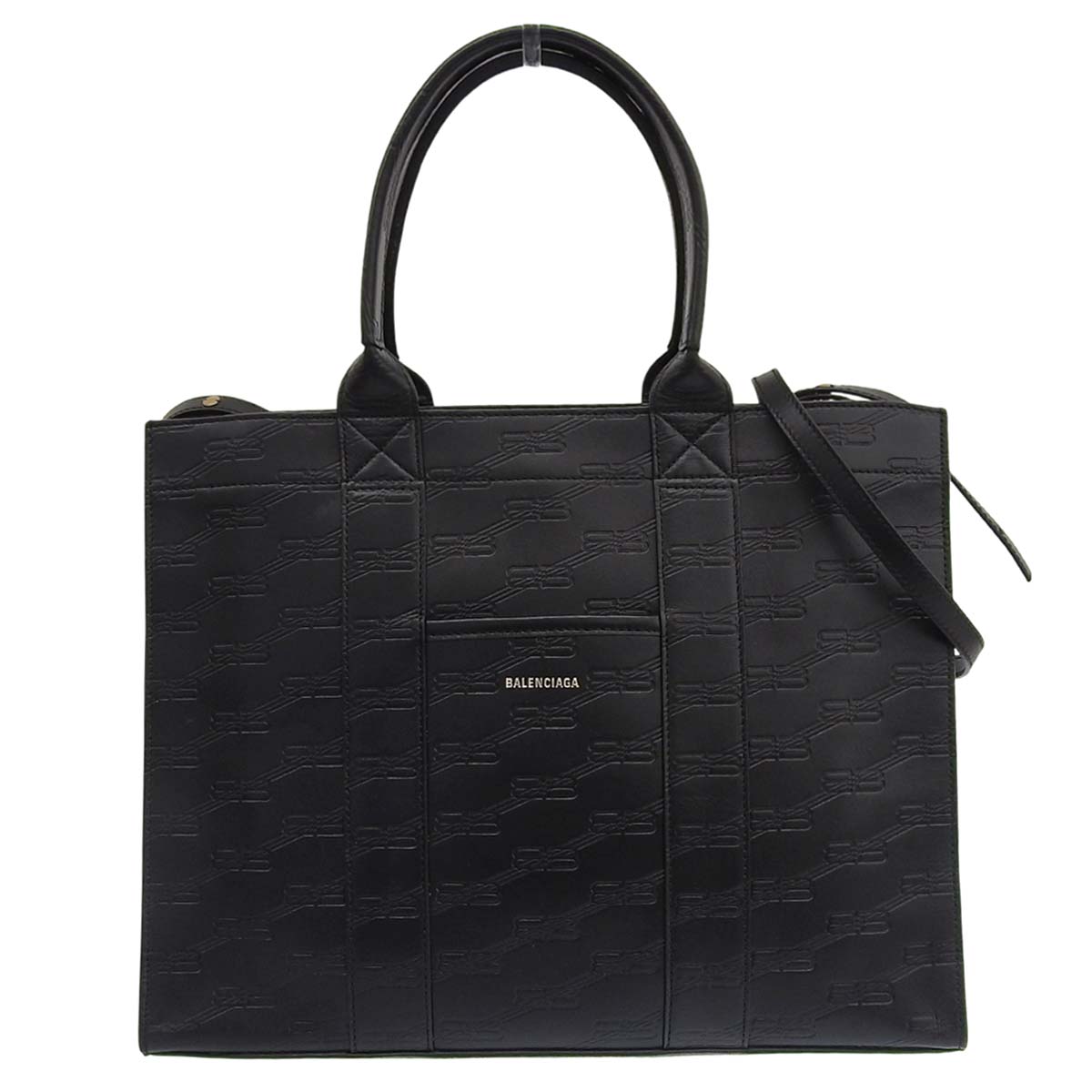 バレンシアガ BALENCIAGA ハードウェア 2WAYバッグ ハンドバッグ ショルダーバック ななめ掛け レザー ブラック レディース 4703