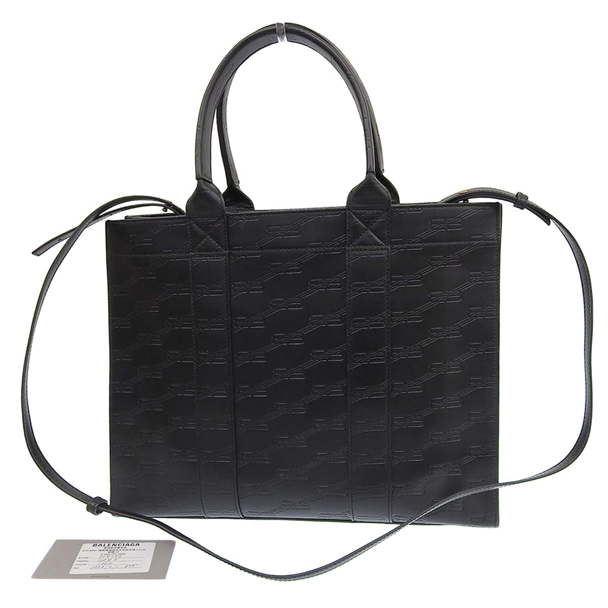 バレンシアガ BALENCIAGA ハードウェア 2WAYバッグ ハンドバッグ ショルダーバック ななめ掛け レザー ブラック レディース 4703