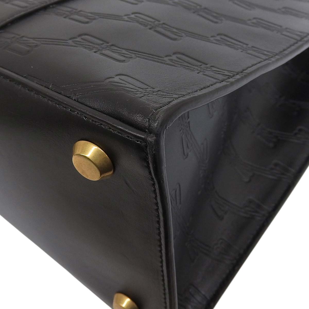 バレンシアガ BALENCIAGA ハードウェア 2WAYバッグ ハンドバッグ ショルダーバック ななめ掛け レザー ブラック レディース 4703