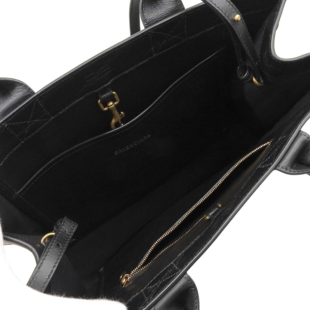 バレンシアガ BALENCIAGA ハードウェア 2WAYバッグ ハンドバッグ ショルダーバック ななめ掛け レザー ブラック レディース 4703