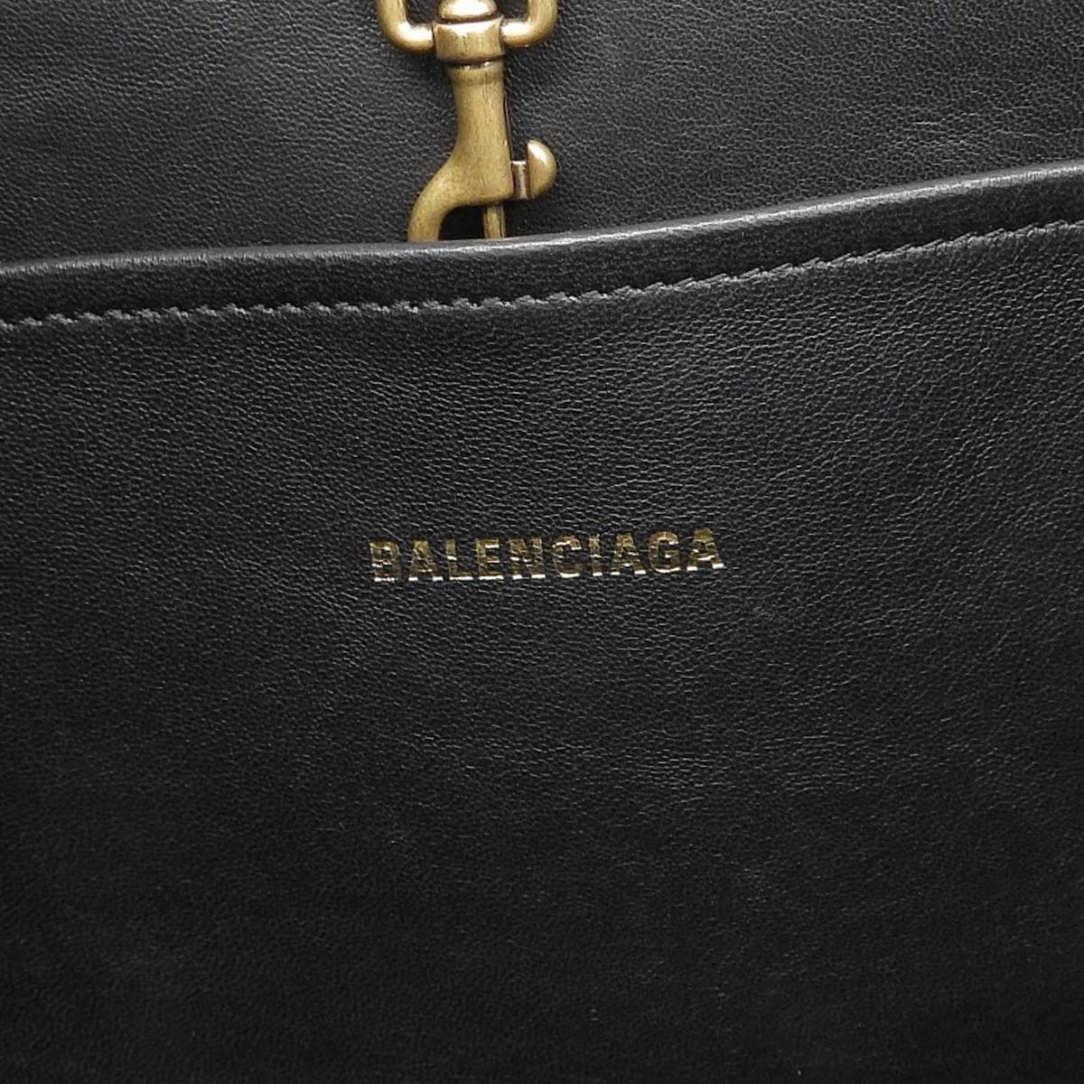 バレンシアガ BALENCIAGA ハードウェア 2WAYバッグ ハンドバッグ ショルダーバック ななめ掛け レザー ブラック レディース 4703