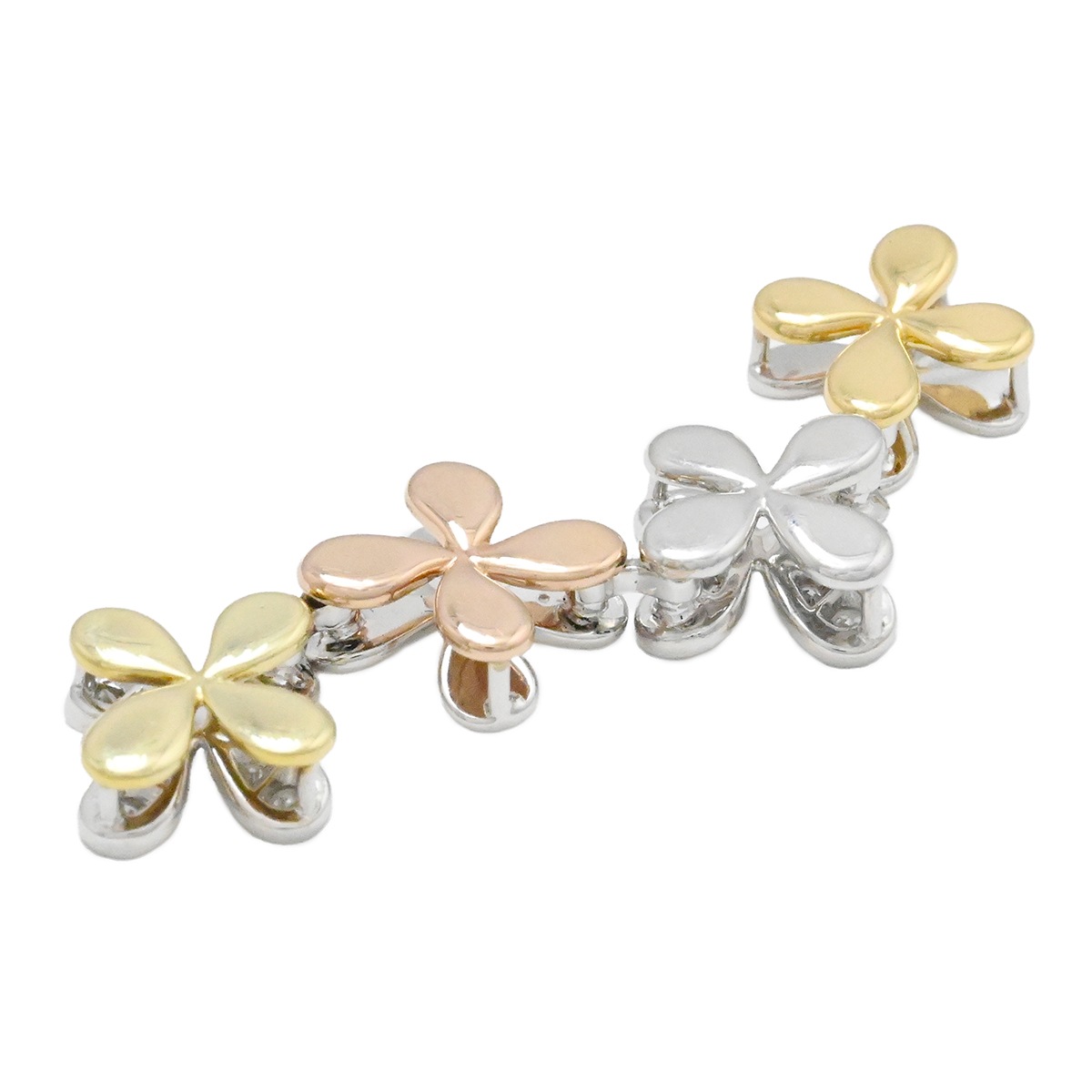 ミキモト MIKIMOTO K18YG PG WG イエローピンクホワイト スリーカラーゴールド ダイヤ リバーシブル フラワー ペンダントトップ  チャーム  2045
