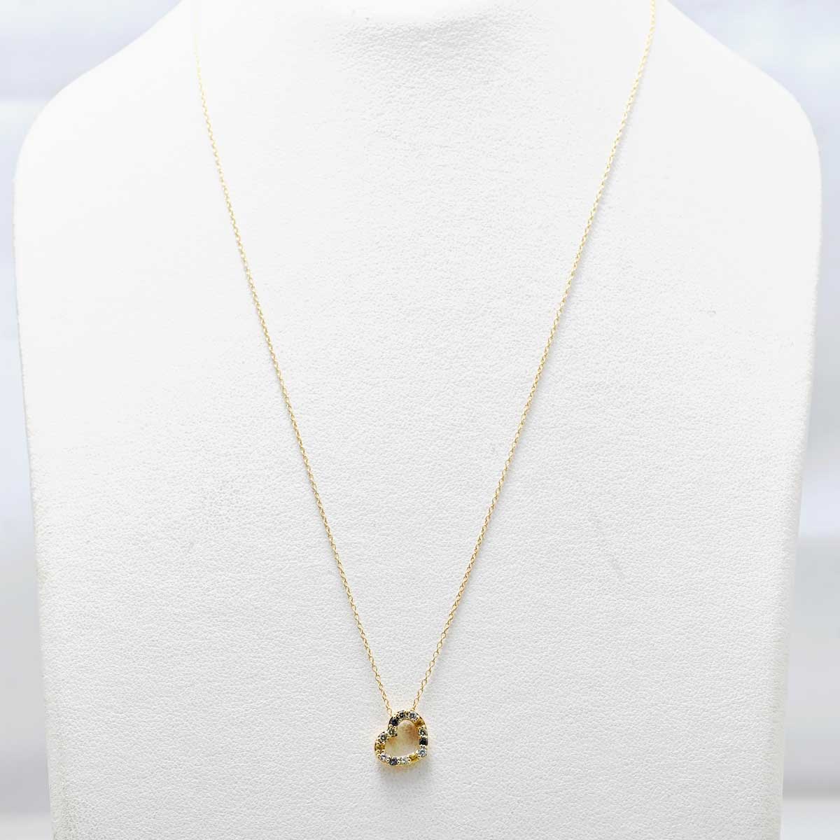 ポンテヴェキオ Ponte Vecchio K18YG イエローゴールド ダイヤ サファイア マルチハート ネックレス 3165