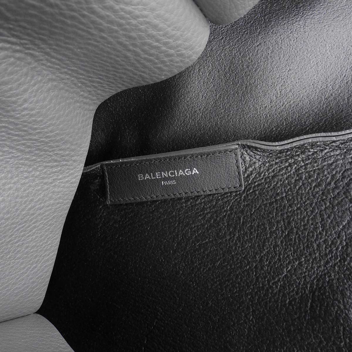 バレンシアガ BALENCIAGA エブリディトート バッグ ポーチ付き レザー ダークグレー レディース 4062