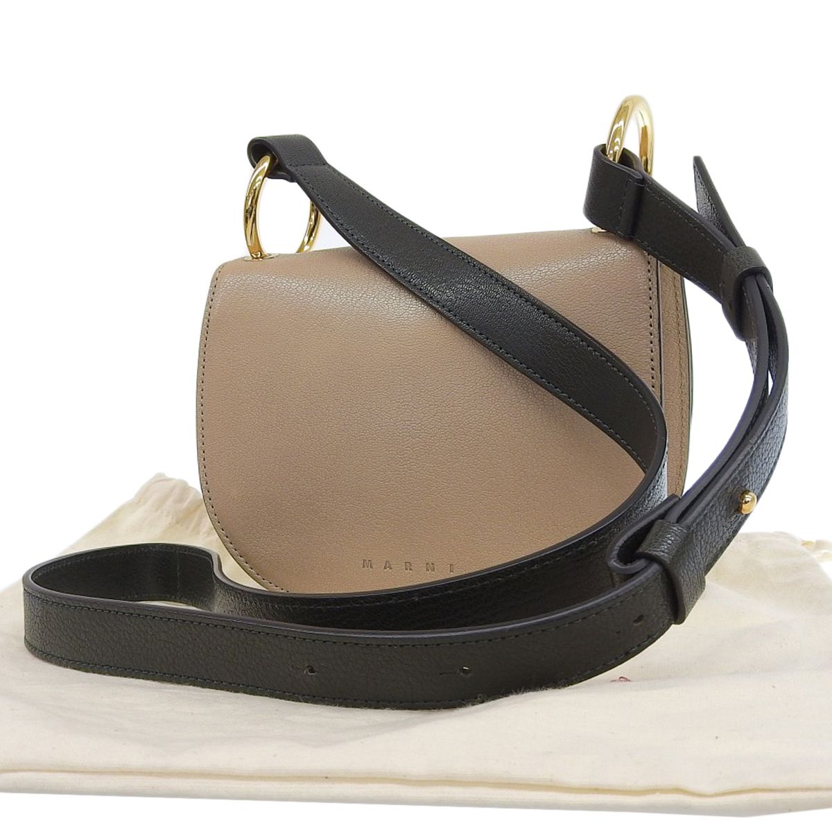 マルニ MARNI ミニ ショルダーバッグ レザー ベージュ系 レディース 4178