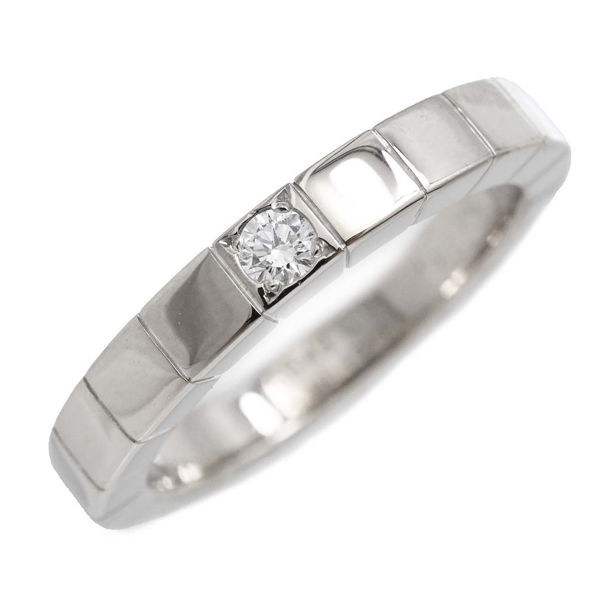 カルティエ CARTIER 750WG ホワイトゴールド ダイヤ1P ラニエール リング サイズ49 レディース  3563