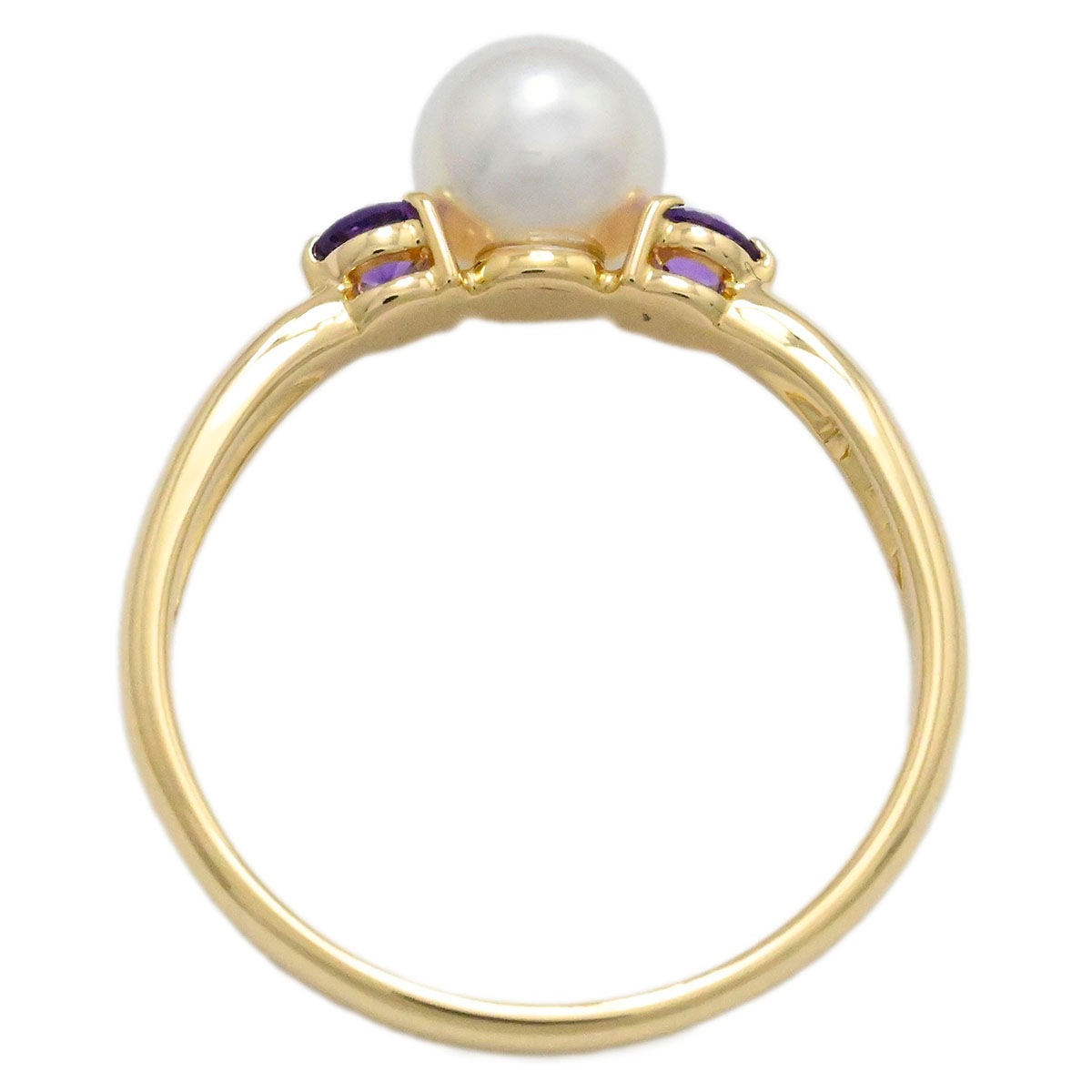タサキ TASAKI タサキ K18YG イエローゴールド アメジスト パール6.7mm レディース サイズ18  3867