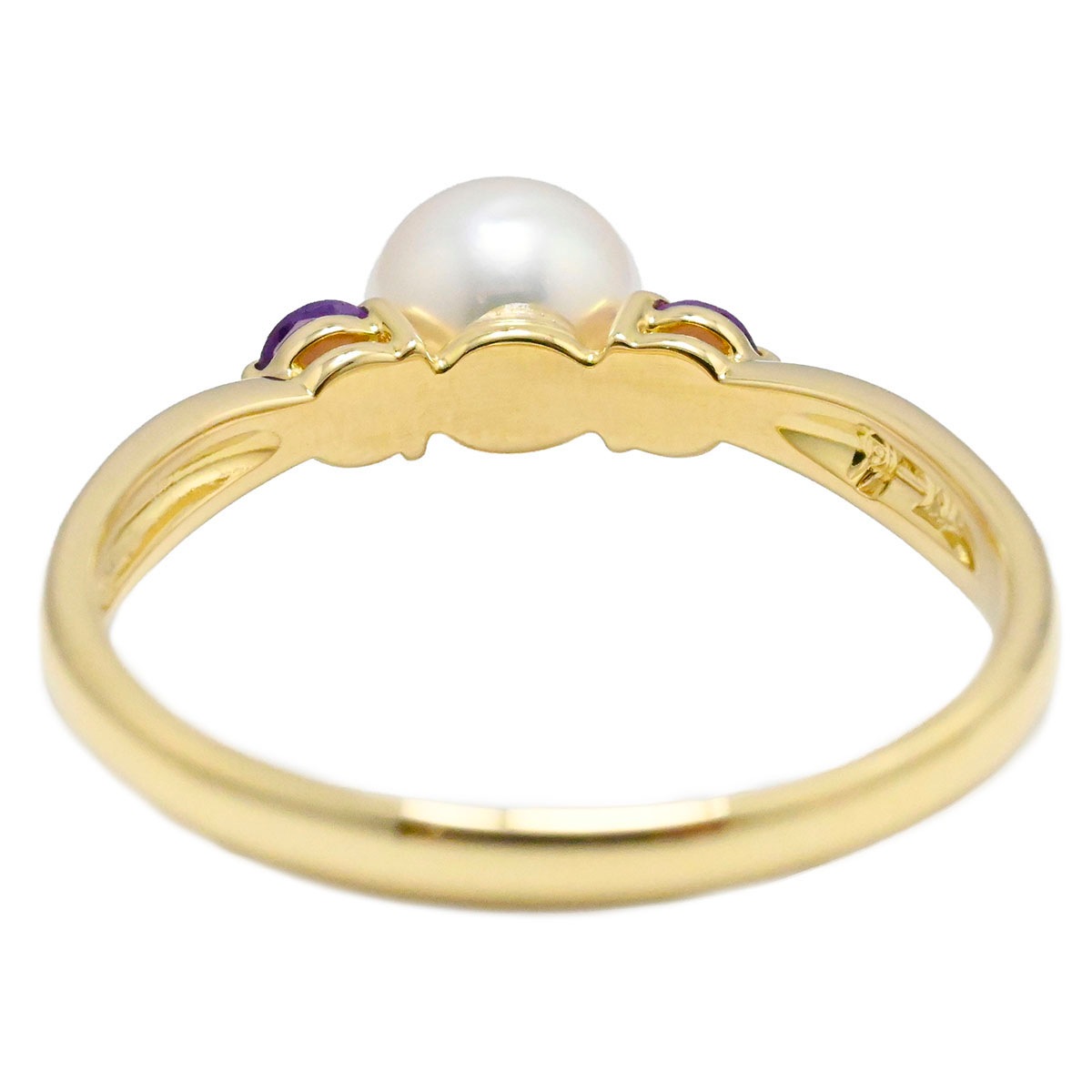 タサキ TASAKI タサキ K18YG イエローゴールド アメジスト パール6.7mm レディース サイズ18  3867