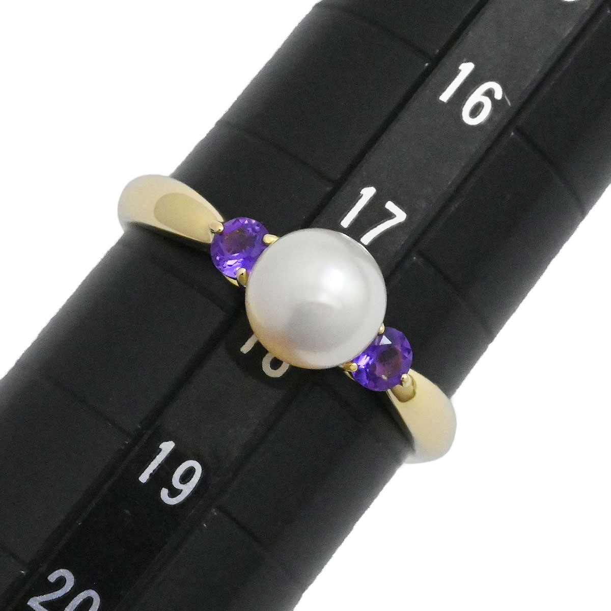 タサキ TASAKI タサキ K18YG イエローゴールド アメジスト パール6.7mm レディース サイズ18  3867