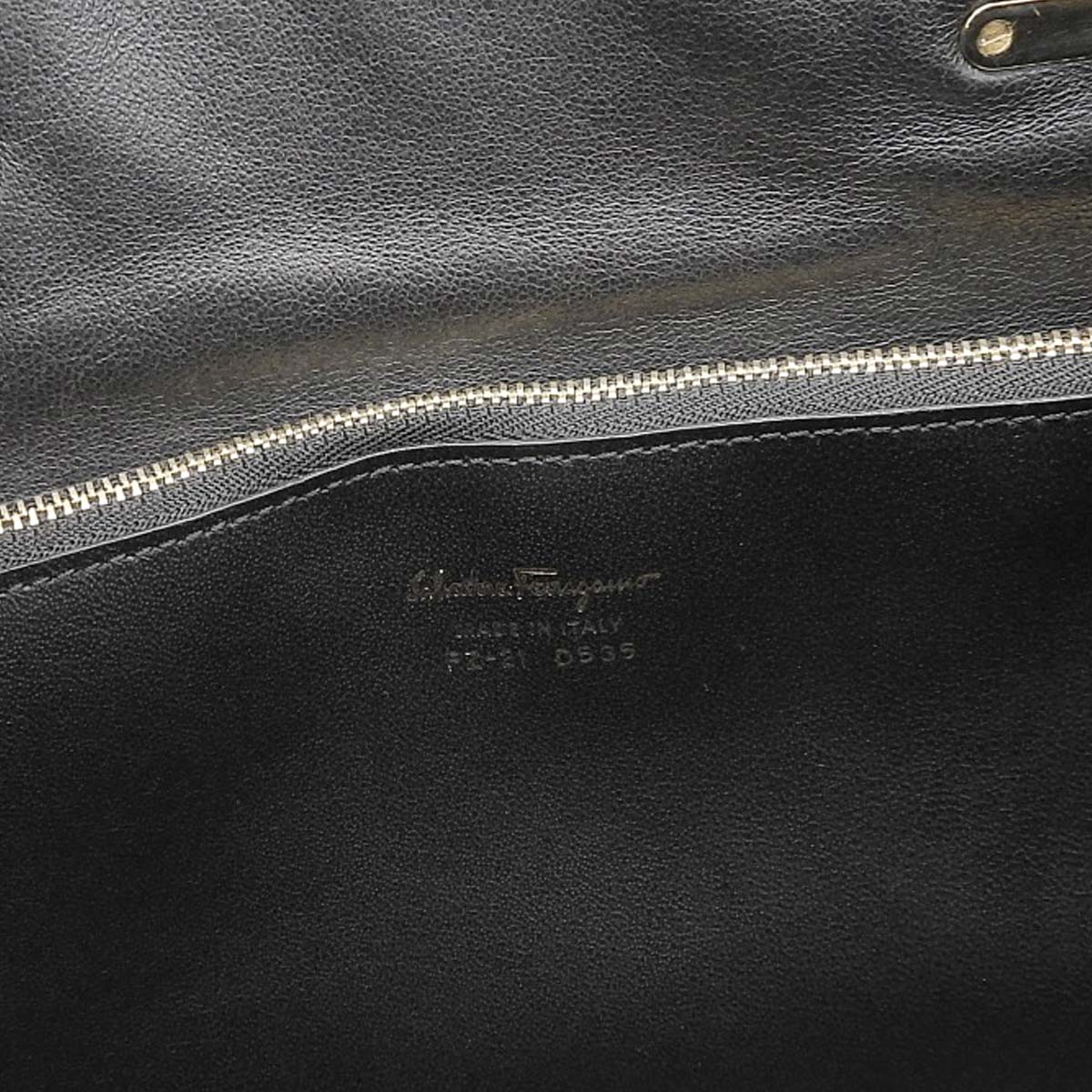 フェラガモ FERRAGAMO ガンチーニ 2WAYボストンバッグ ハンドバッグ ショルダー ななめ掛け レザー ゴールド金具 ブラック レディース 4704