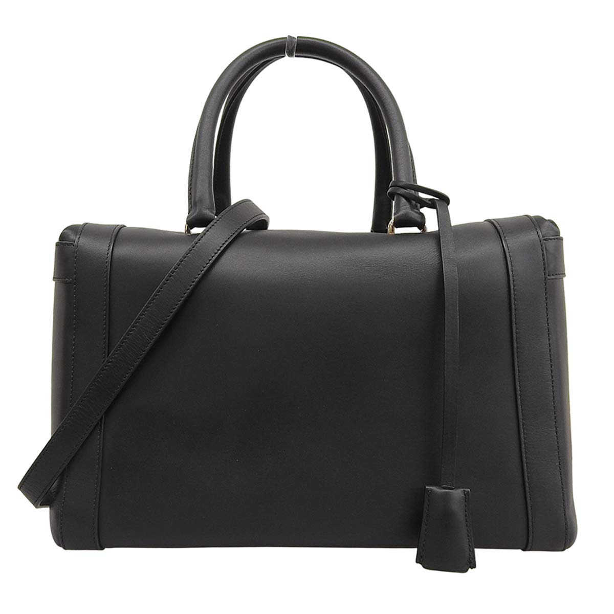 フェラガモ FERRAGAMO ガンチーニ 2WAYボストンバッグ ハンドバッグ ショルダー ななめ掛け レザー ゴールド金具 ブラック レディース 4704