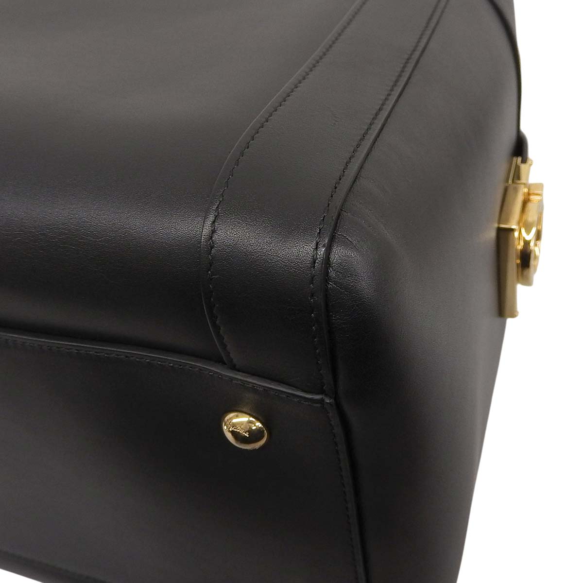 フェラガモ FERRAGAMO ガンチーニ 2WAYボストンバッグ ハンドバッグ ショルダー ななめ掛け レザー ゴールド金具 ブラック レディース 4704