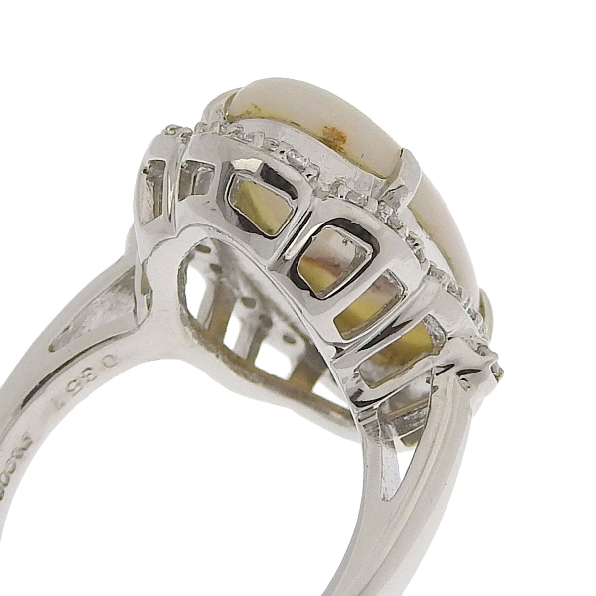 リング 指輪 プラチナ Pt900 オパール ダイヤモンド 0.351ct 11号 レディース 8718