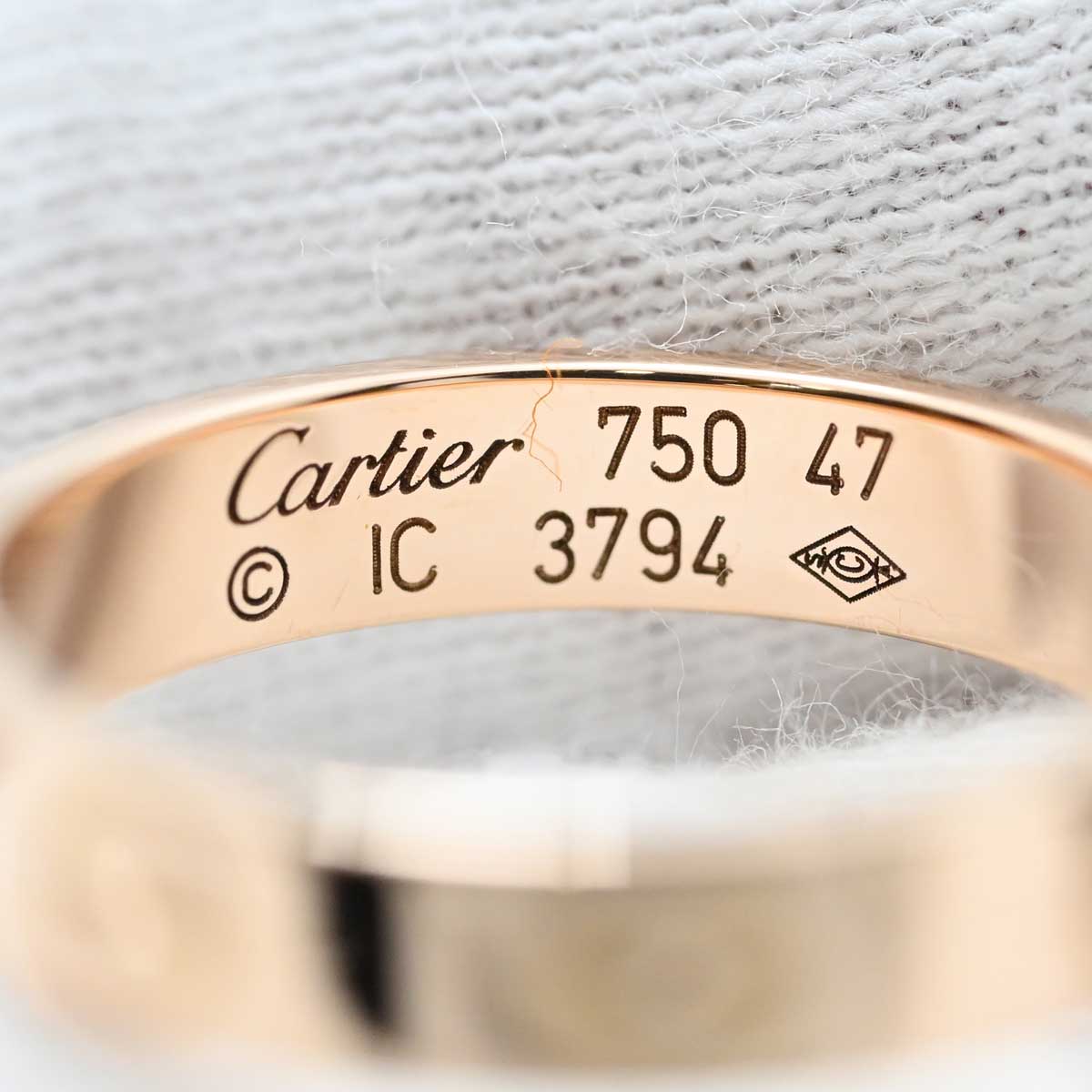 Cartier カルティエ　ダイヤミニラブリング　750ゴールド リング #47 カルティエ ミニラブリング ソリテール ダイヤモンド 18K