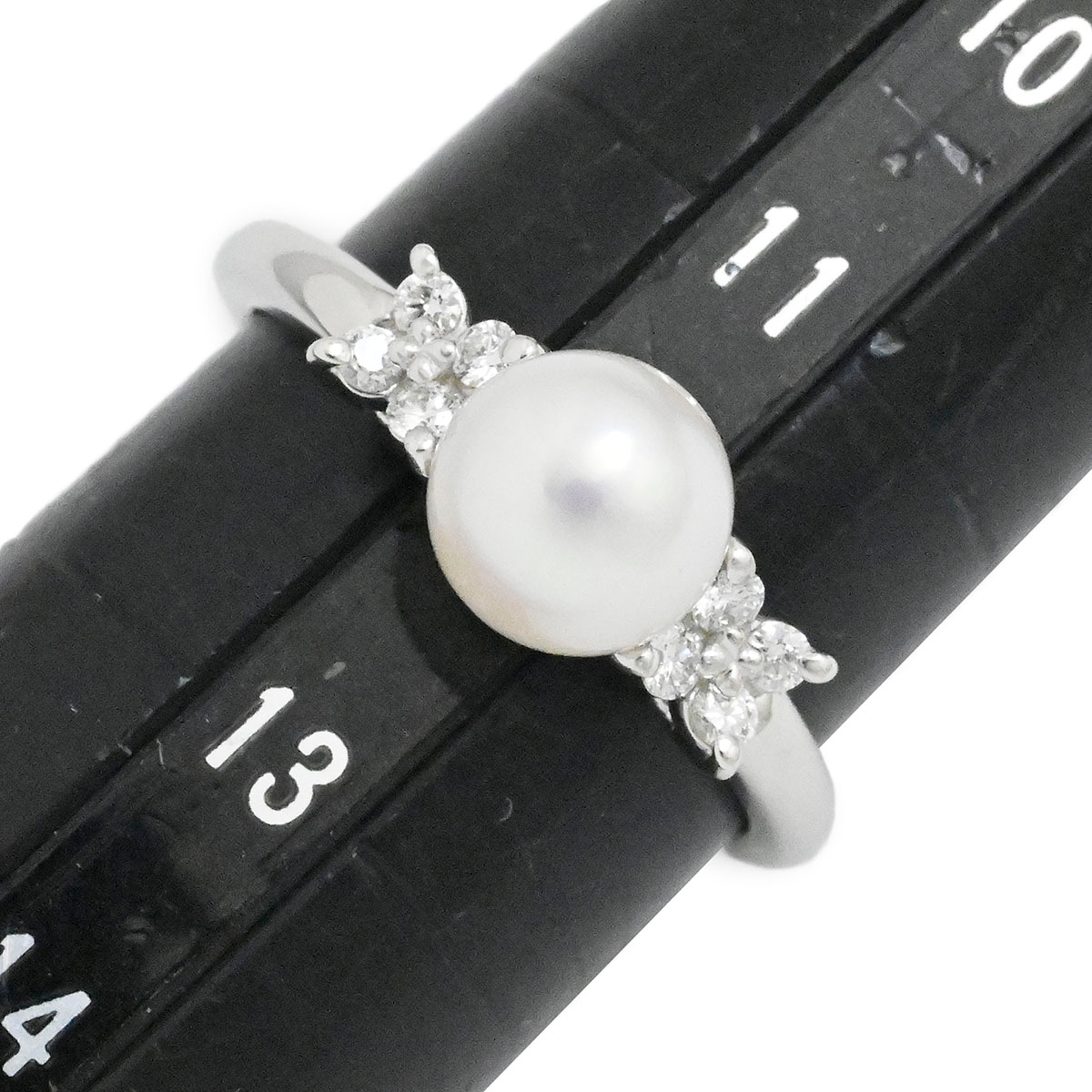 289☆タサキ　Pt900 パール　約8.1mm ダイヤモン0.02ct リング 289☆タサキ Pt900 パール 約8.1mm ダイヤモン0.02ct リング