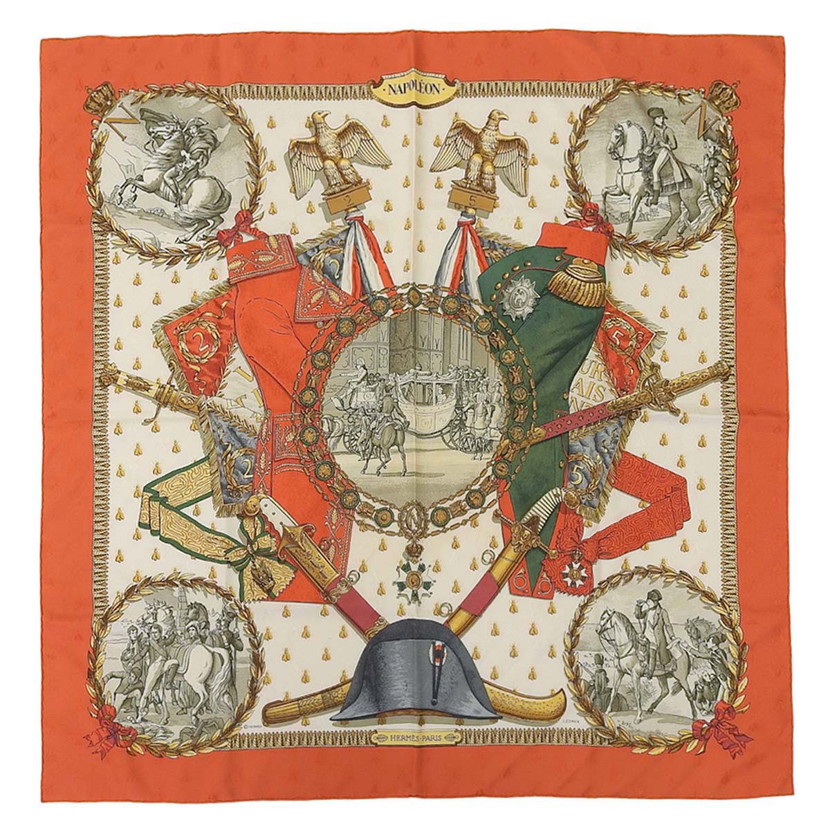 エルメス カレ90 NAPOLEON ナポレオン スカーフ エルメス HERMES カレ90 NAPOLEON ナポレオン スカーフ シルク