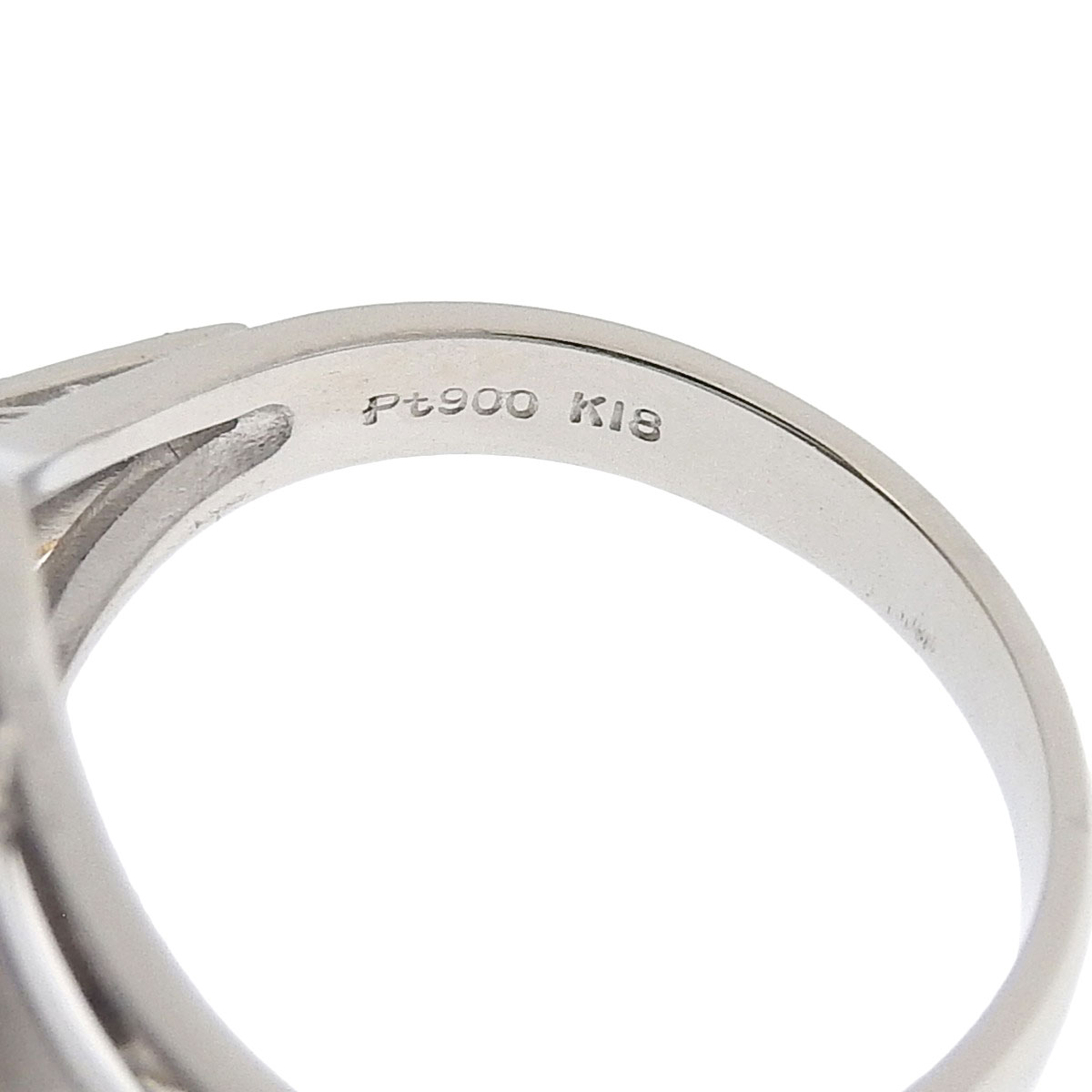 リング 指輪 Pt900 K18 ボルダーオパール 5.99ct ダイヤモンド0.57ct 11号 レディース 8719