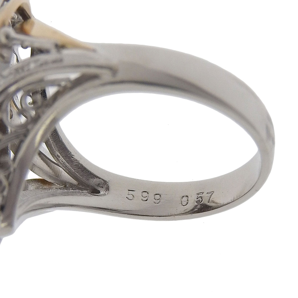 リング 指輪 Pt900 K18 ボルダーオパール 5.99ct ダイヤモンド0.57ct 11号 レディース 8719