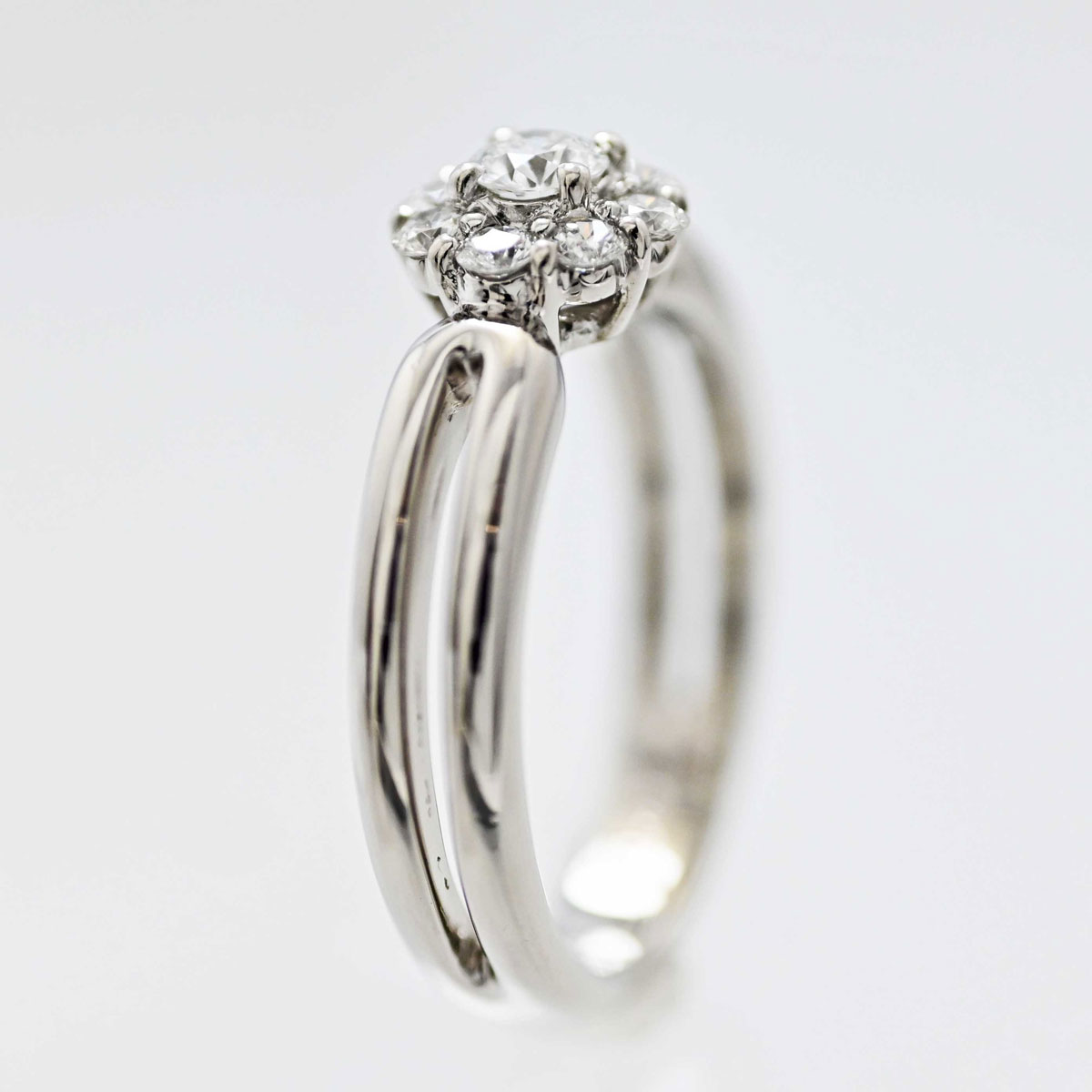 星の砂 HOSHI no SUNA PT900 プラチナ ダイヤ0.41ct リング 10.5号 レディース  3505