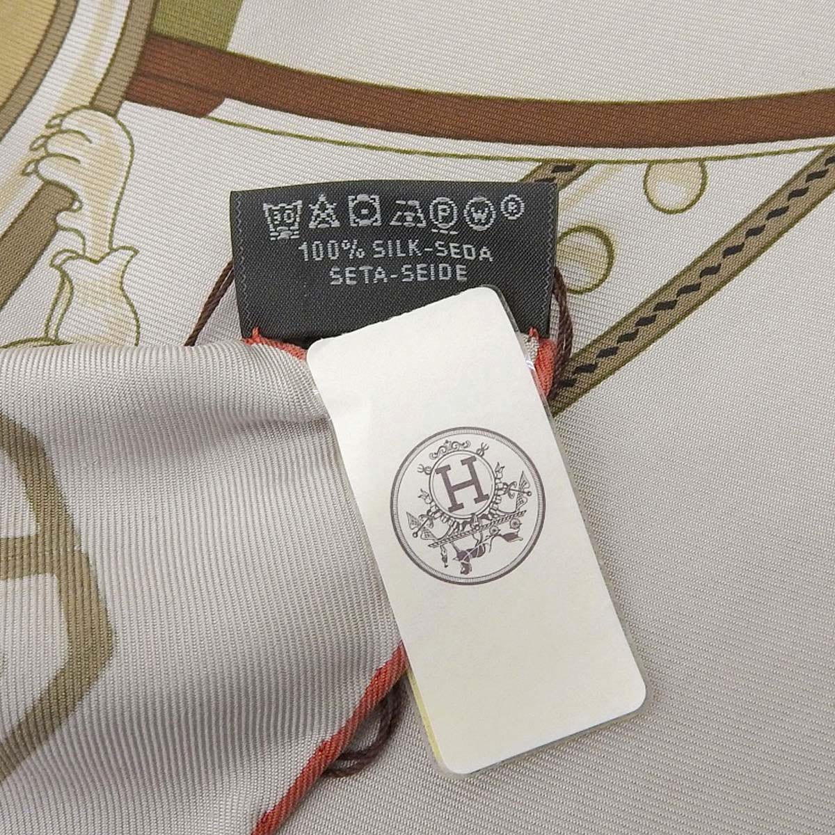 エルメス HERMES カレウォッシュ90 EN ROUE LIBRE 自由への車輪 スカーフ シルク グレー レディース 4752