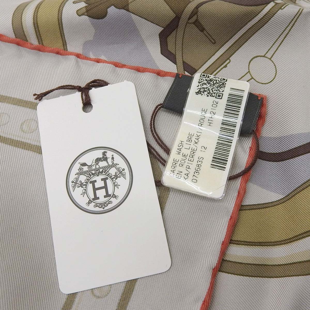 エルメス HERMES カレウォッシュ90 EN ROUE LIBRE 自由への車輪 スカーフ シルク グレー レディース 4752