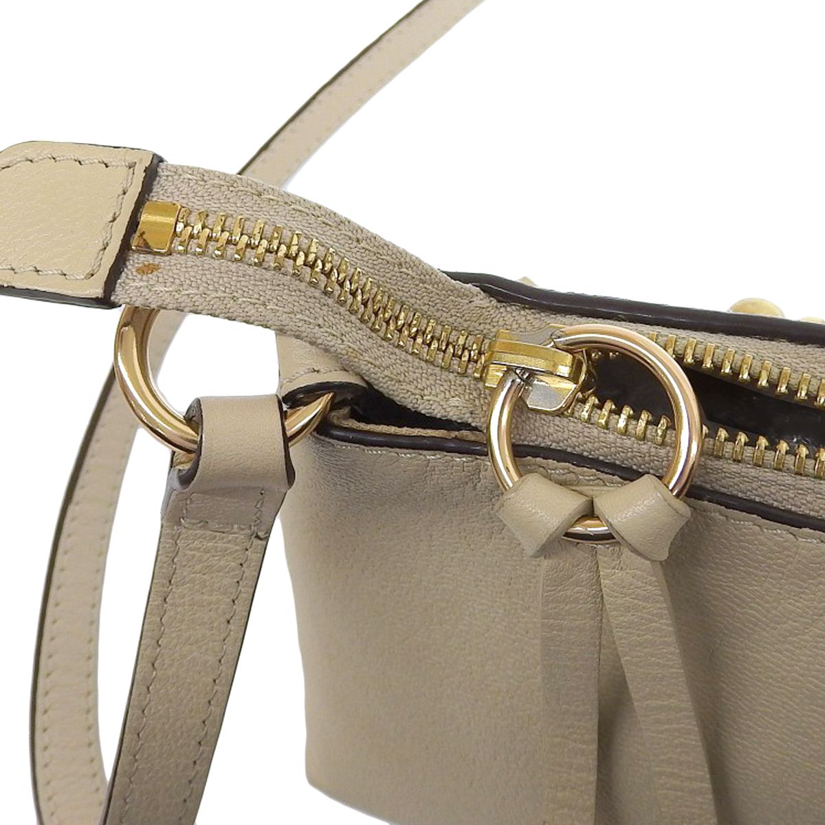 シーバイクロエ  See by Chloe ミニ ショルダーバッグ ２WAY ハンドバッグ レザー ベージュ系 レディース 4181