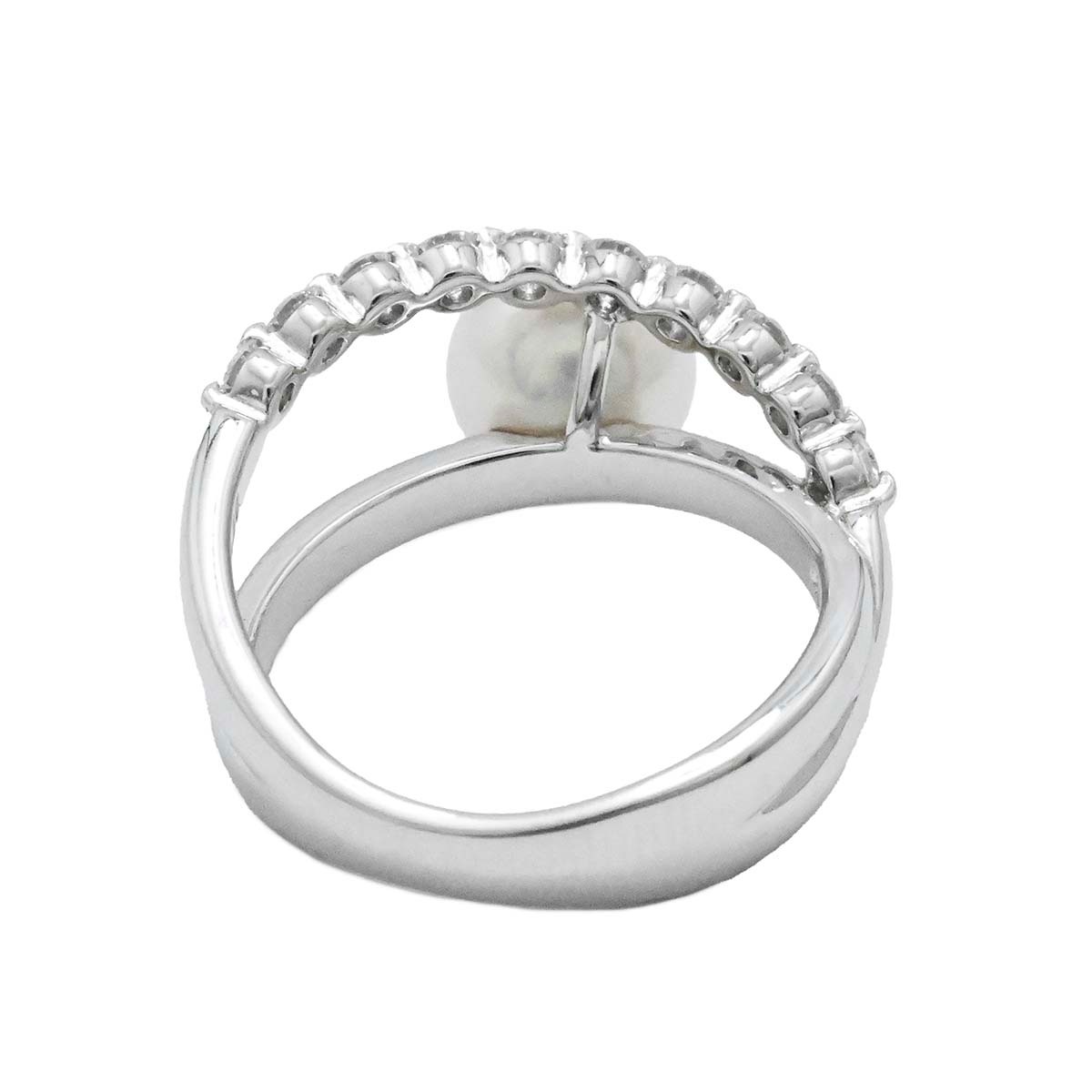 タサキ TASAKI Pt900 プラチナ ダイヤ0.31ct パール リング パール8.0ミリ あこやパール レディース 12号  3656