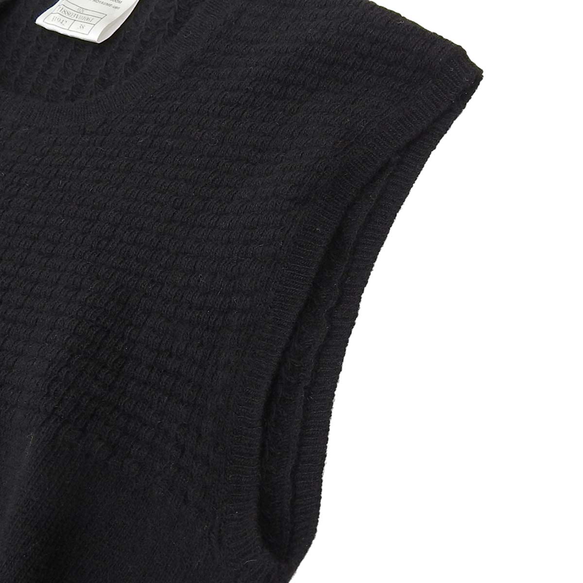 シャネル CHANEL カシミア ニット ノースリーブ リボンベルト ココ