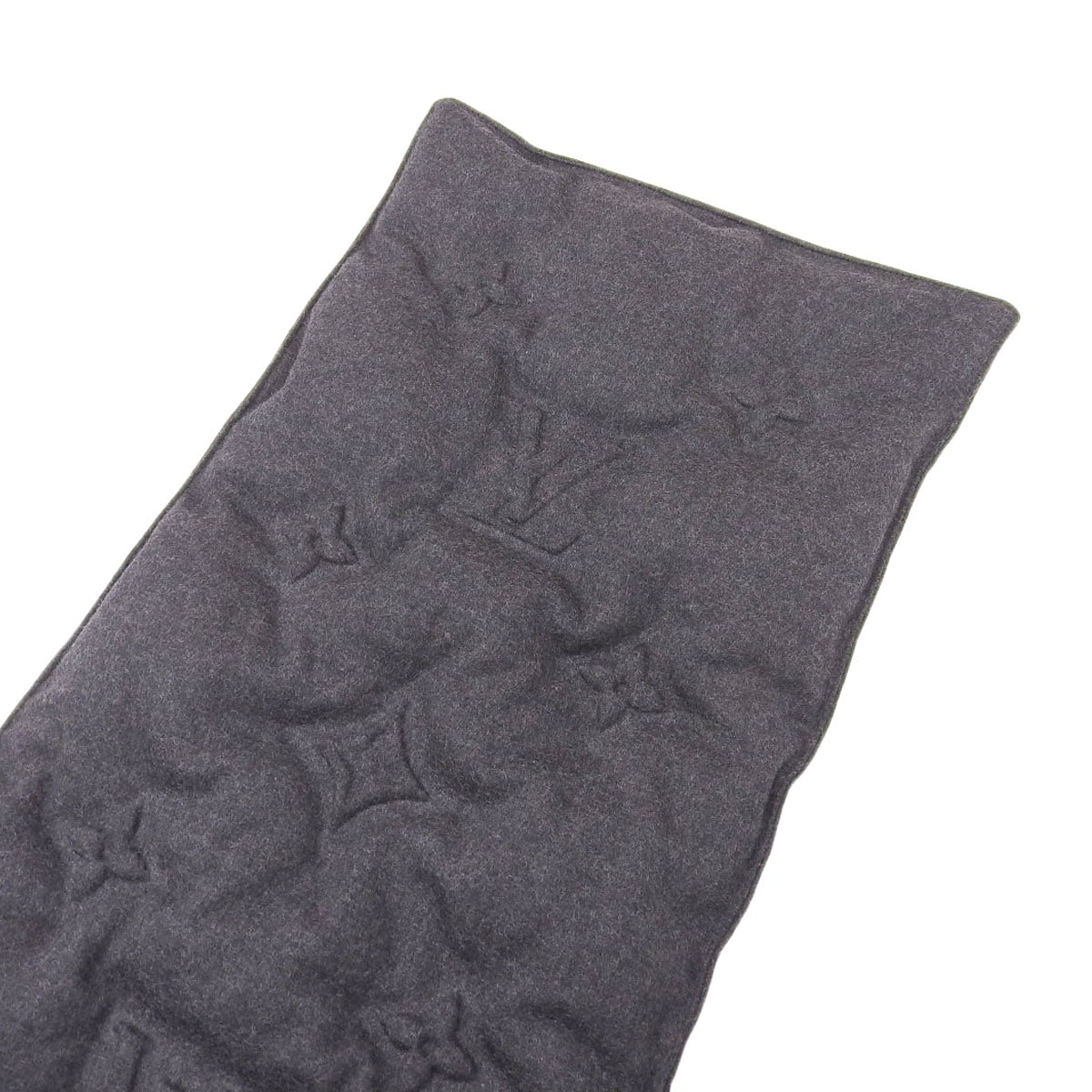 ルイヴィトン LOUIS VUITTON エシャルプ 3Dマフラー ウール グレー