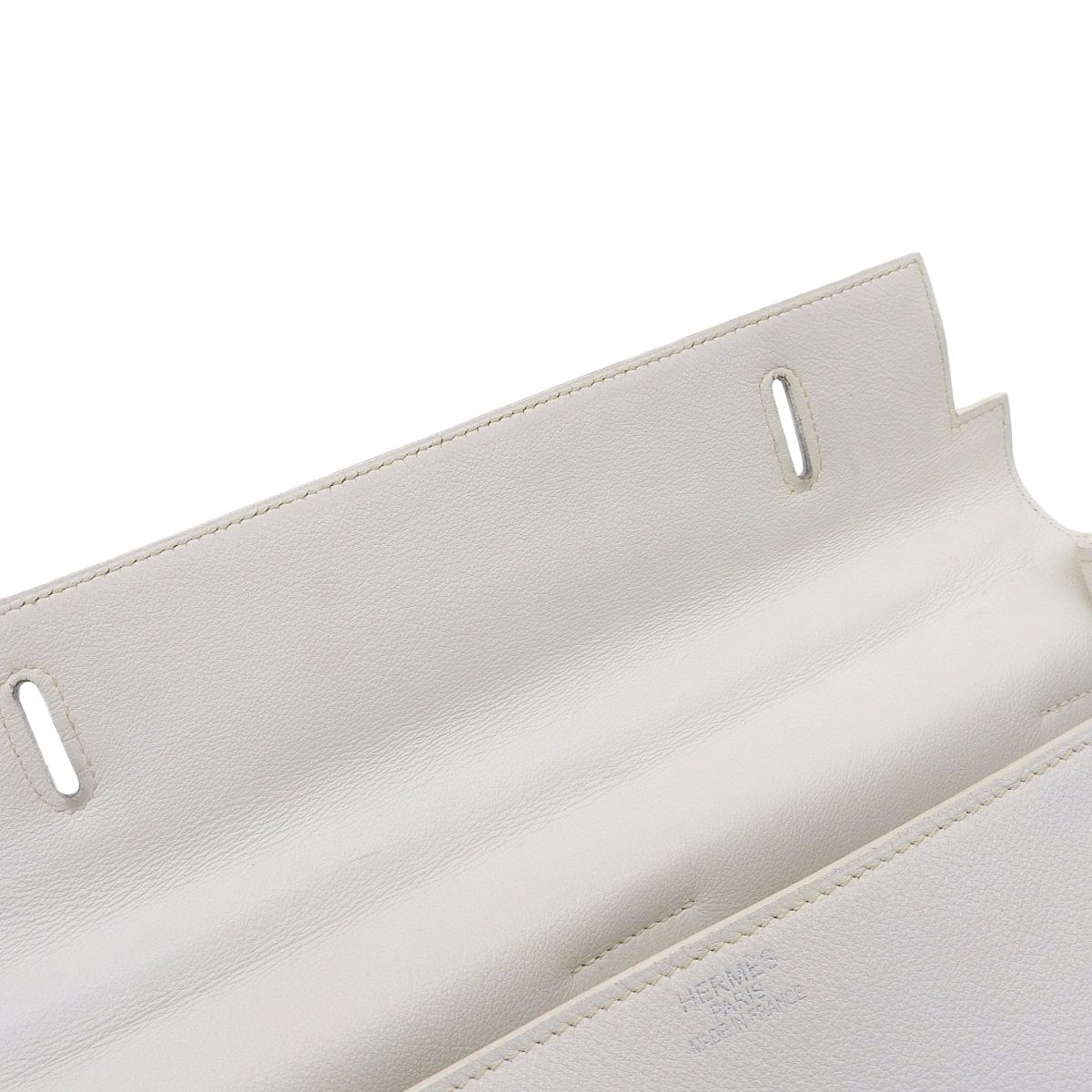 エルメス HERMES ケリーフラット ハンドバッグ スイフト ホワイト系 レディース □M刻印 2009年 4182