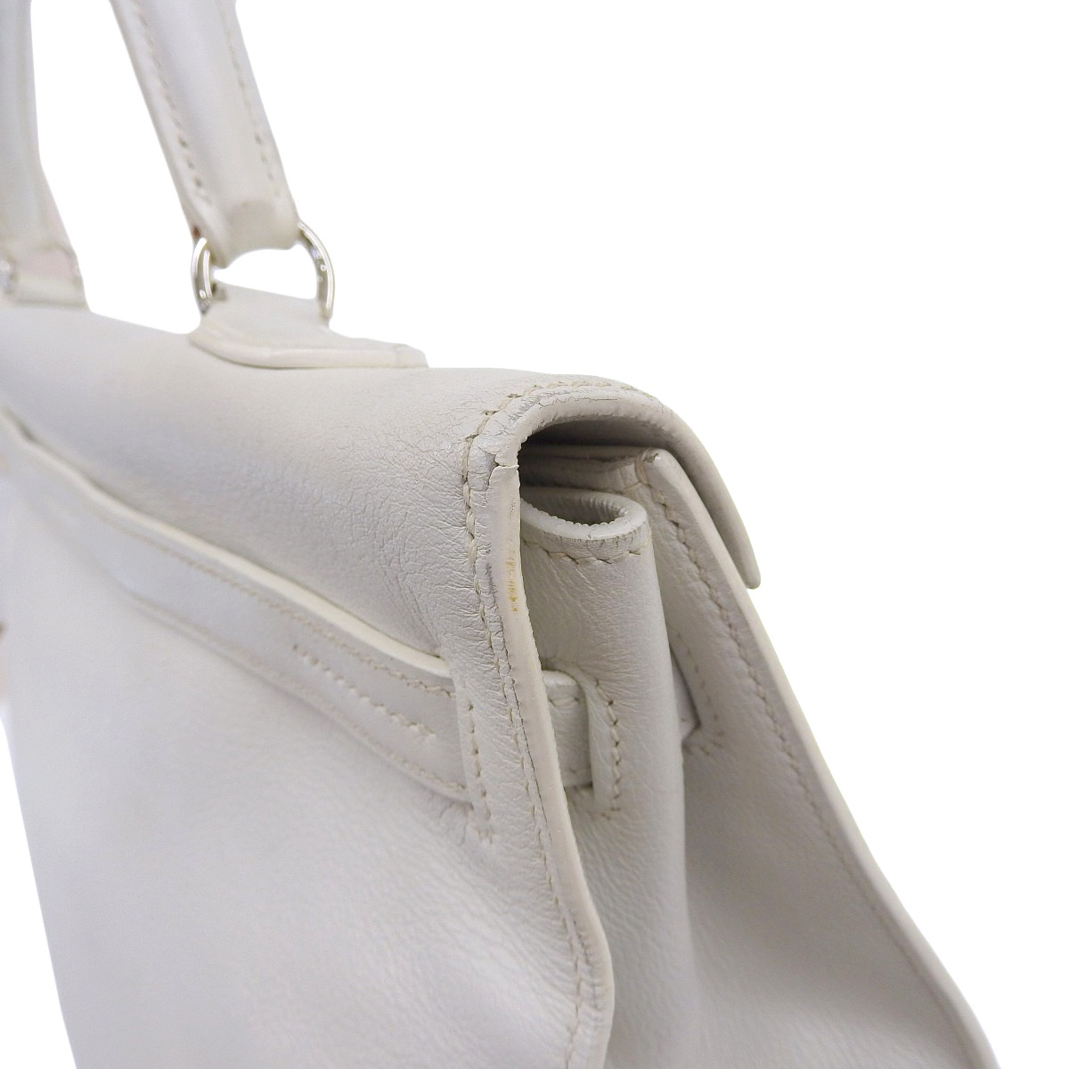 エルメス HERMES ケリーフラット ハンドバッグ スイフト ホワイト系 レディース □M刻印 2009年 4182