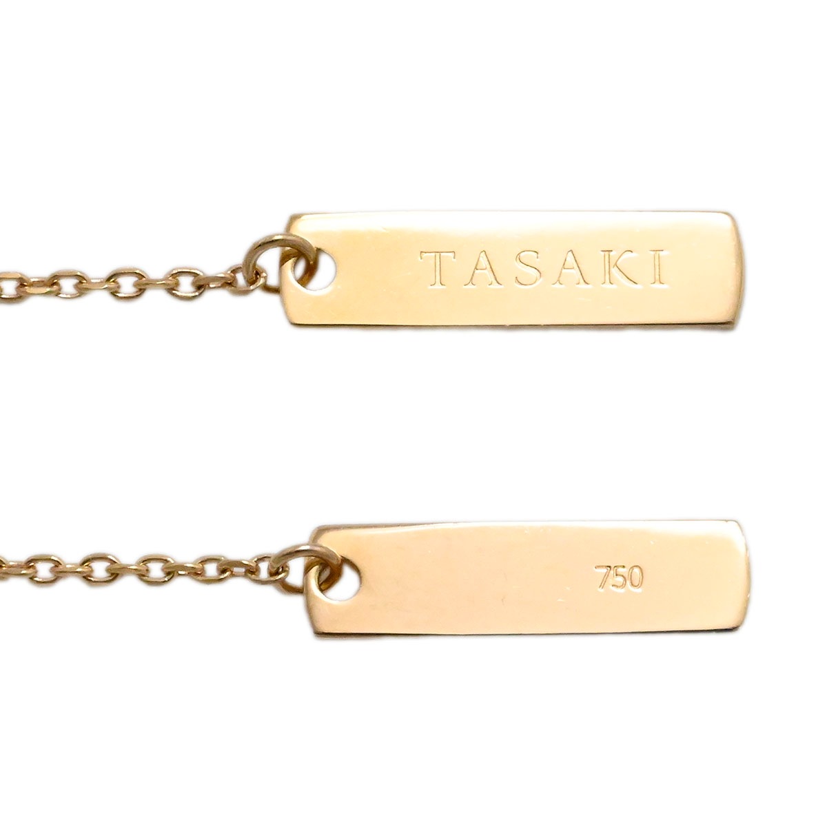 タサキ TASAKI 750SG サクラゴールド ガーネット リーフモチーフ ペアシェイプ ピンクゴールドネックレス レディース  3950