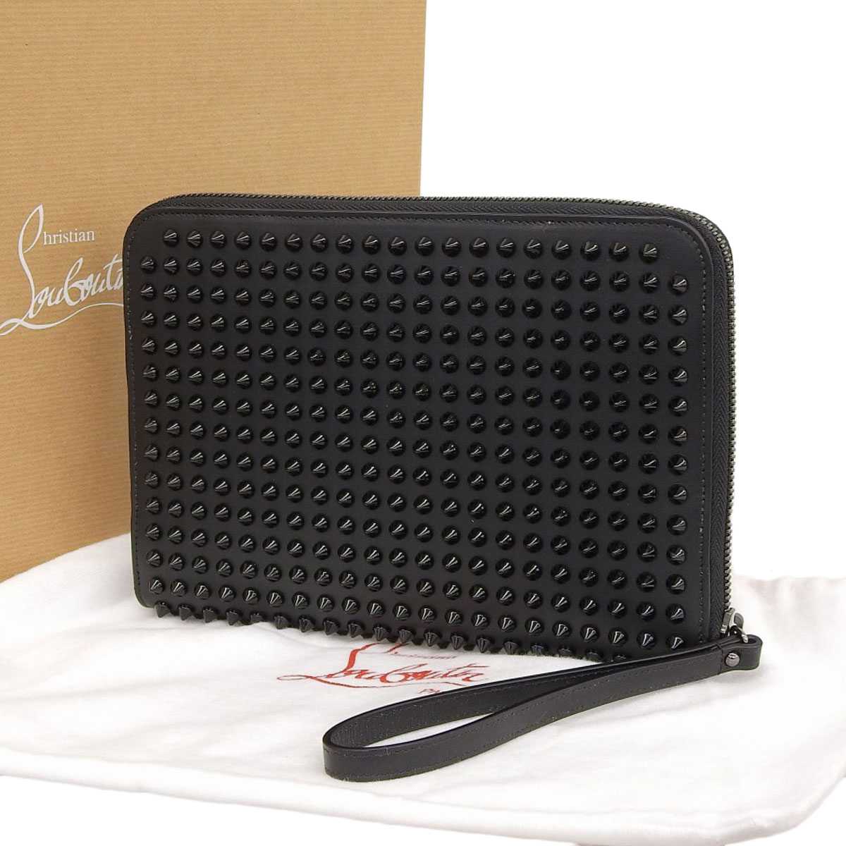 クリスチャンルブタン Christian Louboutin iPadミニケース スタッズ スパイク レザー ブラック メンズ レディース 8570