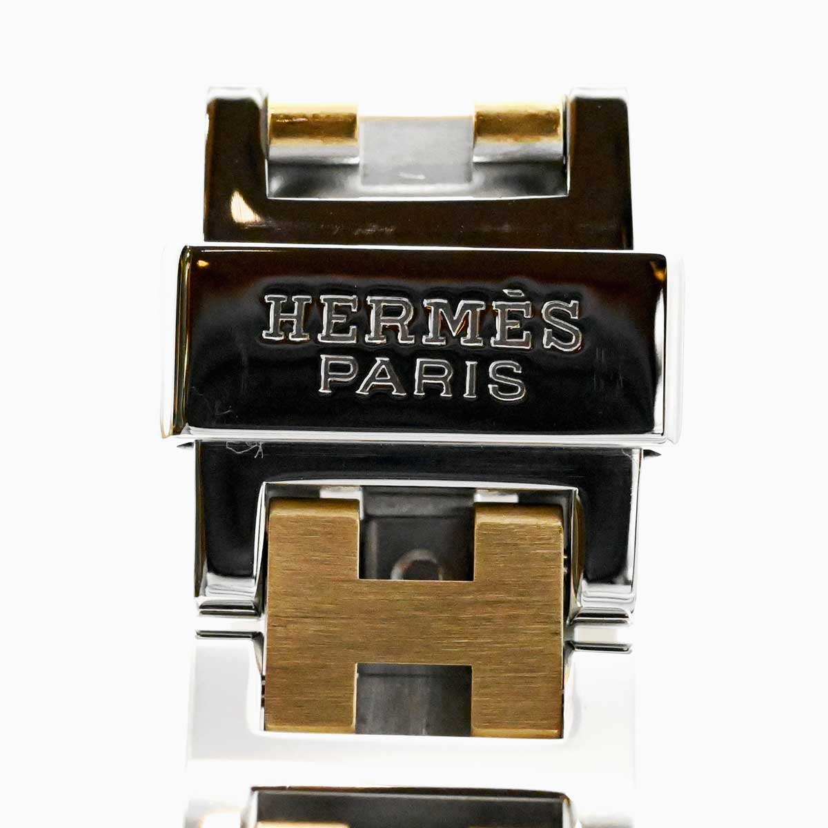 エルメス HERMES クリッパー コンビ CL4.220 レディース クォーツ デイト ホワイト文字盤 SS×GP CL4.220 3426