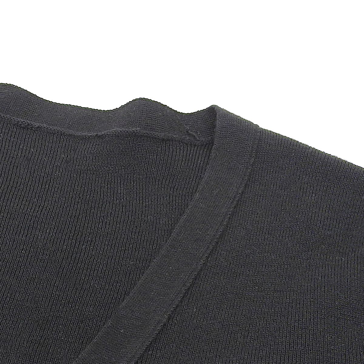 シャネル CHANEL ユニフォーム カーディガン Vネック ココマーク ウール アクリル ブラック ホワイト レディース 38 09A 4183