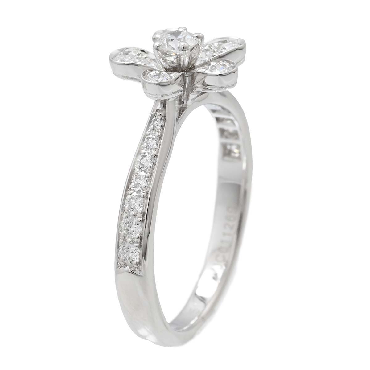 ヴァンクリーフ＆アーペル VAN CLEEF & ARPELS 750ＷG ホワイトゴールド ダイヤ ソクラテス1 フラワーリング サイズ51 レディース  3589