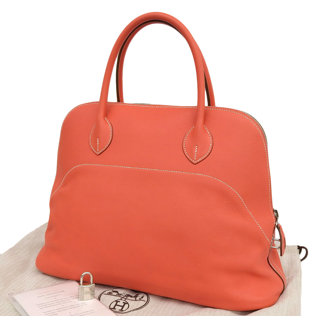 エルメス HERMES ボリードリラックス ハンドバッグ ヴォー ローズジャイプール レディース □P刻印2012年 8573