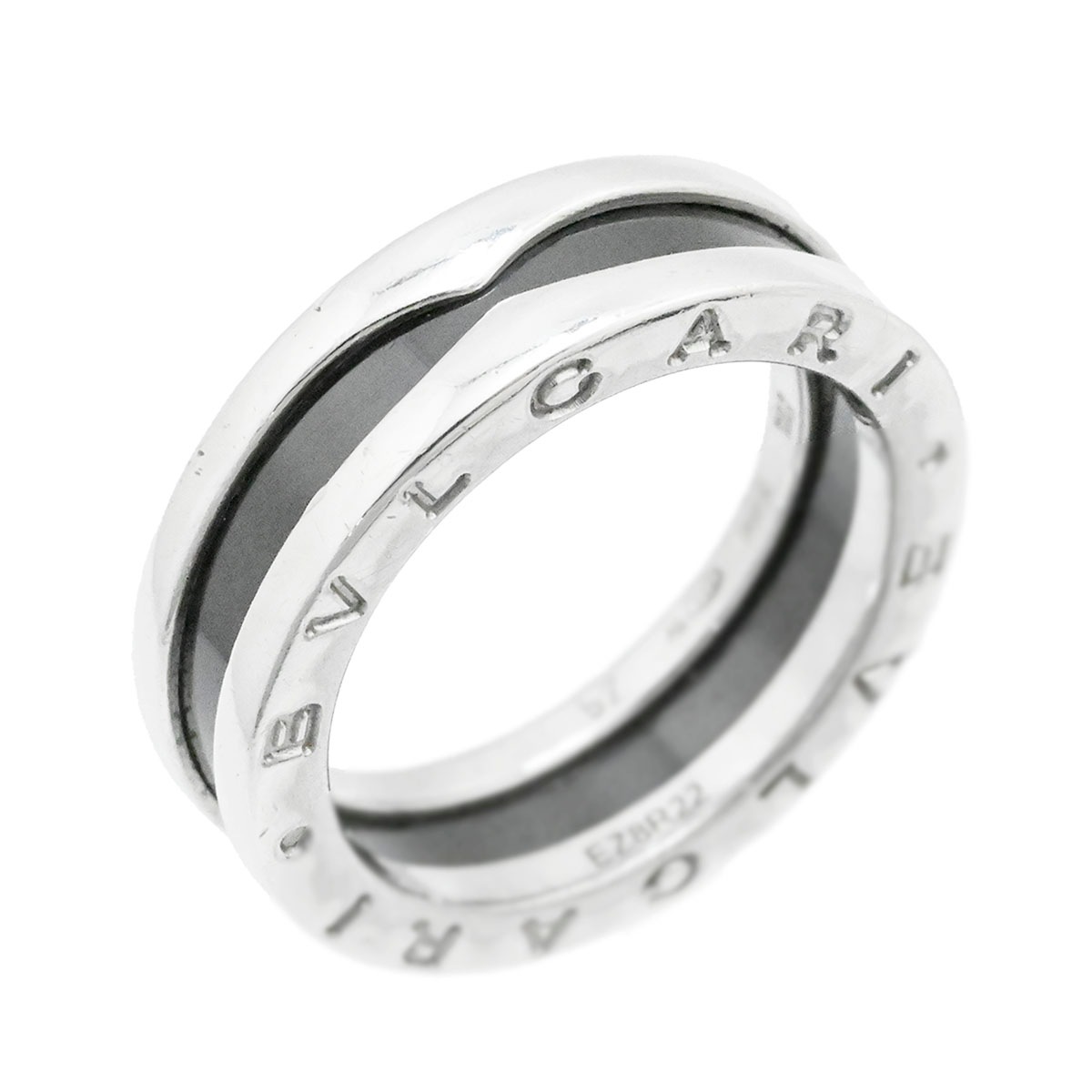 ブルガリ BVLGARI セーブザチルドレン ビーゼロワン B-ZERO1 リング SV925 シルバー セラミック サイズ57 メンズ レディース  3752