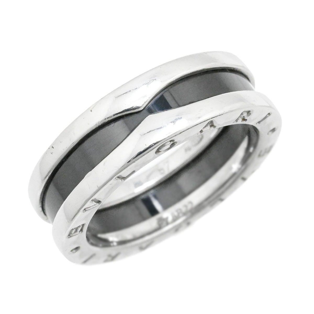 ブルガリ BVLGARI セーブザチルドレン ビーゼロワン B-ZERO1 リング SV925 シルバー セラミック サイズ57 メンズ レディース  3752