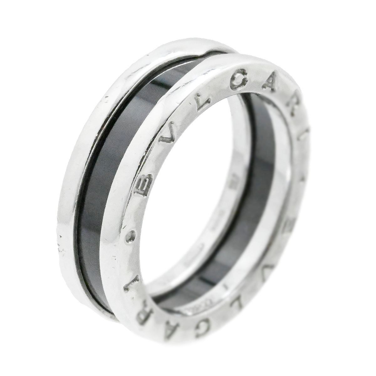 ブルガリ BVLGARI セーブザチルドレン ビーゼロワン B-ZERO1 リング SV925 シルバー セラミック サイズ57 メンズ レディース  3752